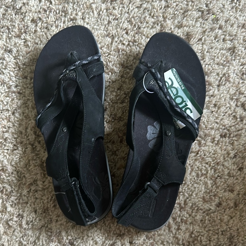 Merrell Stella Bloom Sandals Womens Leather Thong Slingback Blk US 8 UK 6 EU39